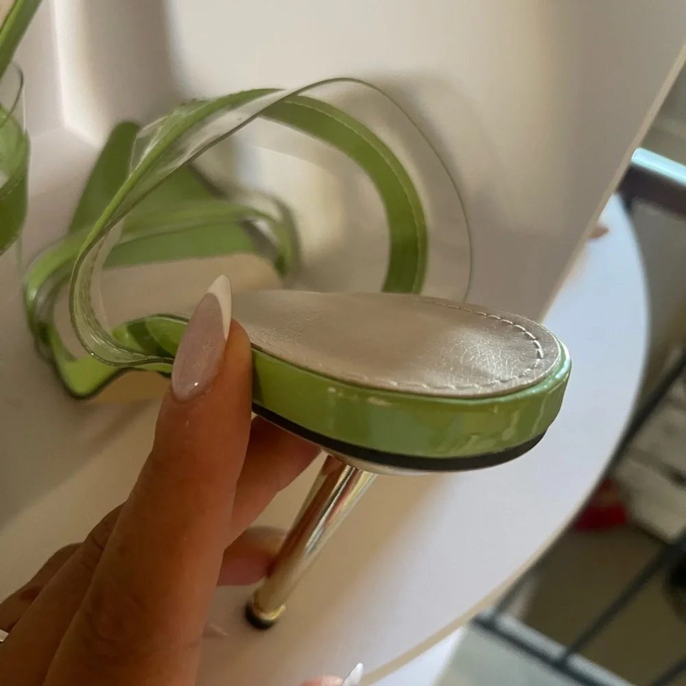 Worn once, green and clear heels - Picture 4 of 4